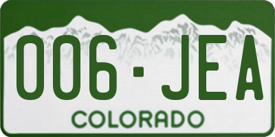 CO license plate 006JEA