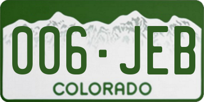 CO license plate 006JEB