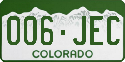 CO license plate 006JEC