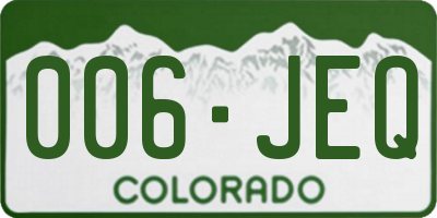 CO license plate 006JEQ