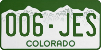 CO license plate 006JES