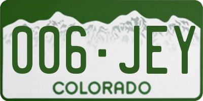 CO license plate 006JEY