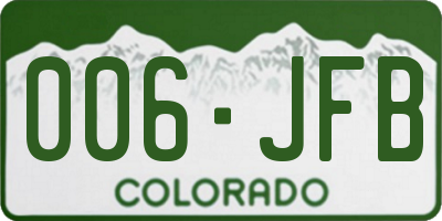CO license plate 006JFB