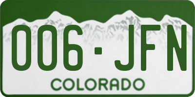 CO license plate 006JFN