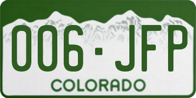 CO license plate 006JFP