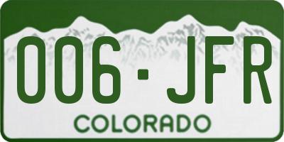 CO license plate 006JFR