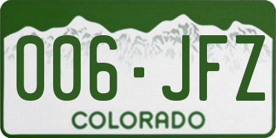 CO license plate 006JFZ