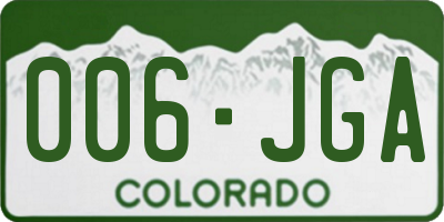 CO license plate 006JGA