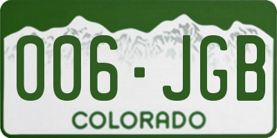 CO license plate 006JGB