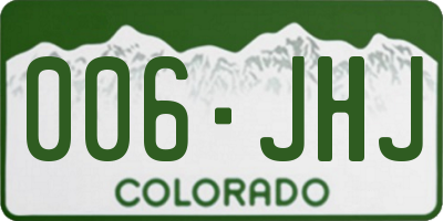 CO license plate 006JHJ
