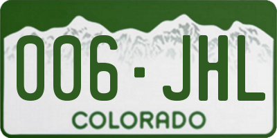 CO license plate 006JHL