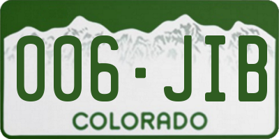 CO license plate 006JIB
