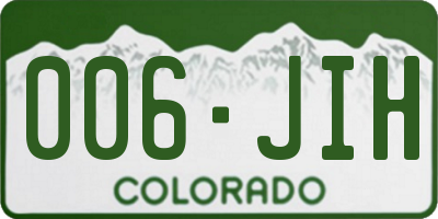 CO license plate 006JIH