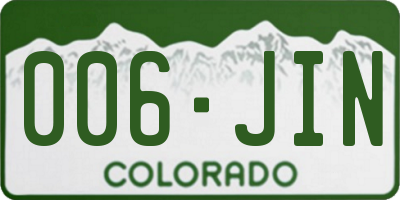 CO license plate 006JIN