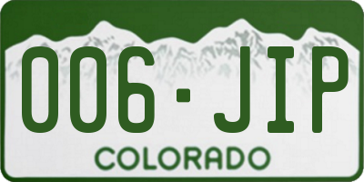 CO license plate 006JIP