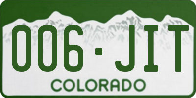 CO license plate 006JIT