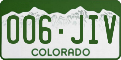 CO license plate 006JIV