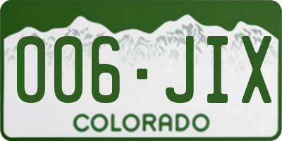 CO license plate 006JIX