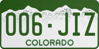 CO license plate 006JIZ