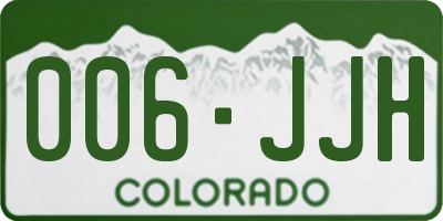 CO license plate 006JJH