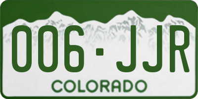 CO license plate 006JJR