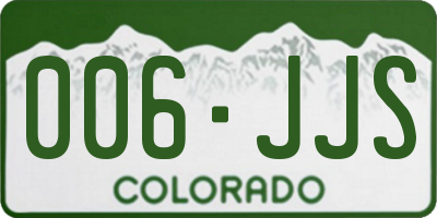 CO license plate 006JJS