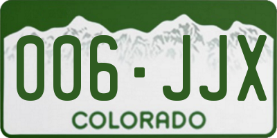 CO license plate 006JJX