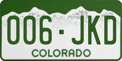 CO license plate 006JKD