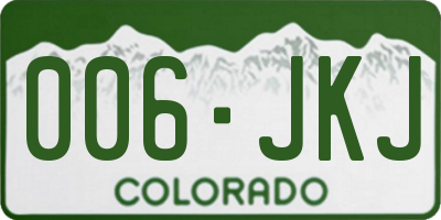 CO license plate 006JKJ