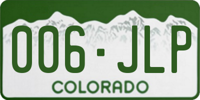 CO license plate 006JLP