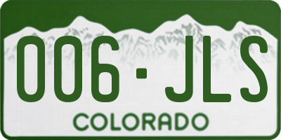 CO license plate 006JLS