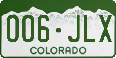 CO license plate 006JLX