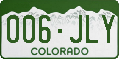 CO license plate 006JLY