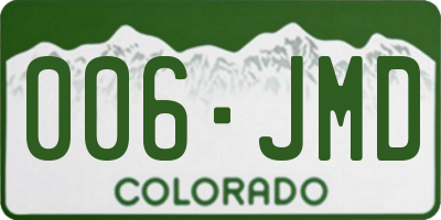 CO license plate 006JMD