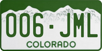 CO license plate 006JML
