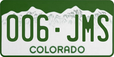 CO license plate 006JMS