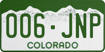 CO license plate 006JNP