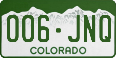 CO license plate 006JNQ