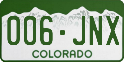 CO license plate 006JNX