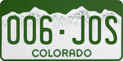 CO license plate 006JOS