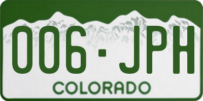 CO license plate 006JPH