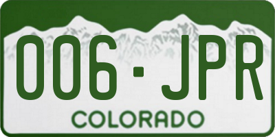 CO license plate 006JPR