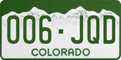 CO license plate 006JQD