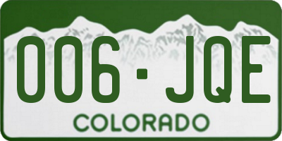 CO license plate 006JQE