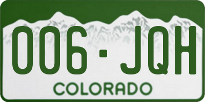 CO license plate 006JQH