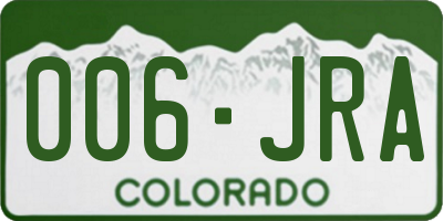 CO license plate 006JRA
