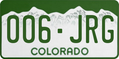 CO license plate 006JRG