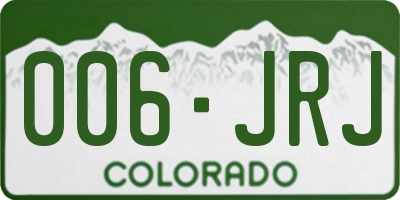 CO license plate 006JRJ