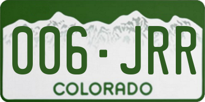CO license plate 006JRR