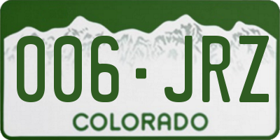 CO license plate 006JRZ